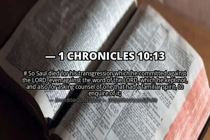 1 CHRONICLES 10:13 Verse