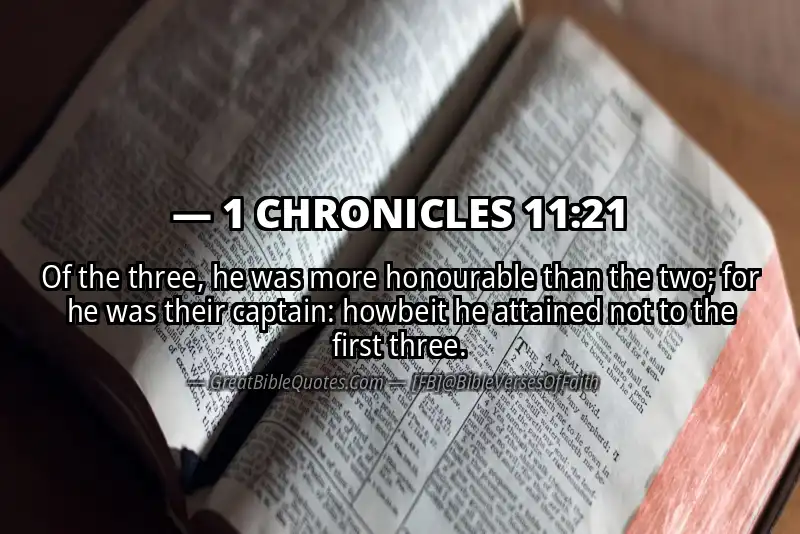 1 CHRONICLES 11:21 Verse Image