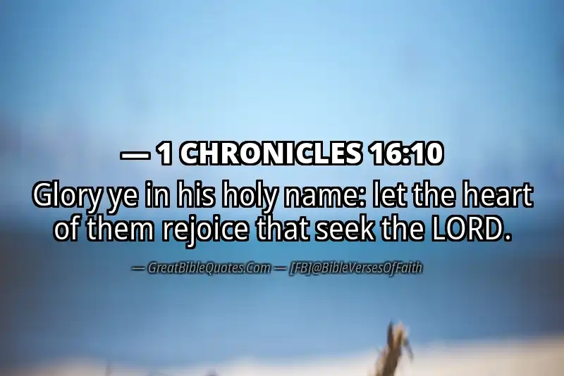 1 CHRONICLES 16:10 Verse Image