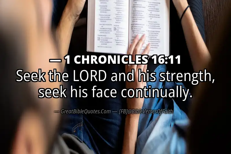Image for 1 CHRONICLES 16:11 Bible verse