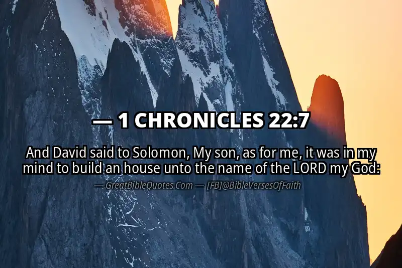 1 CHRONICLES 22:7 Verse Image