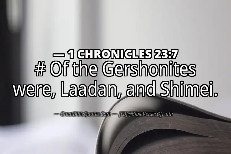 1 CHRONICLES 23:7 Verse