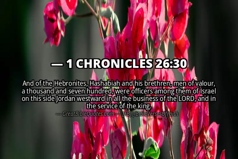 1 CHRONICLES 26:30 Verse
