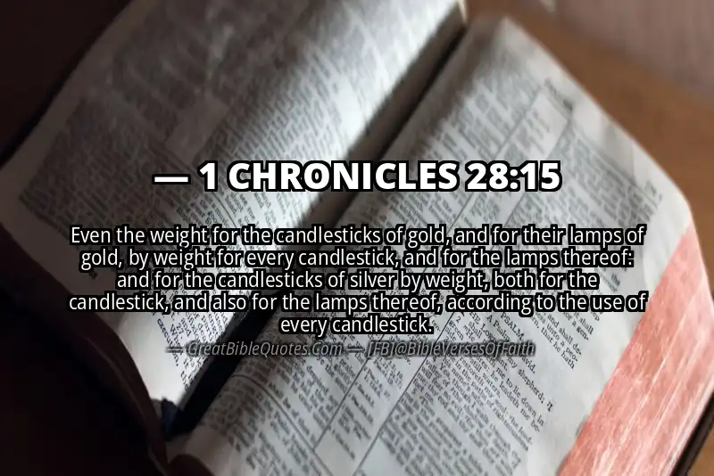 1 CHRONICLES 28:15 Verse