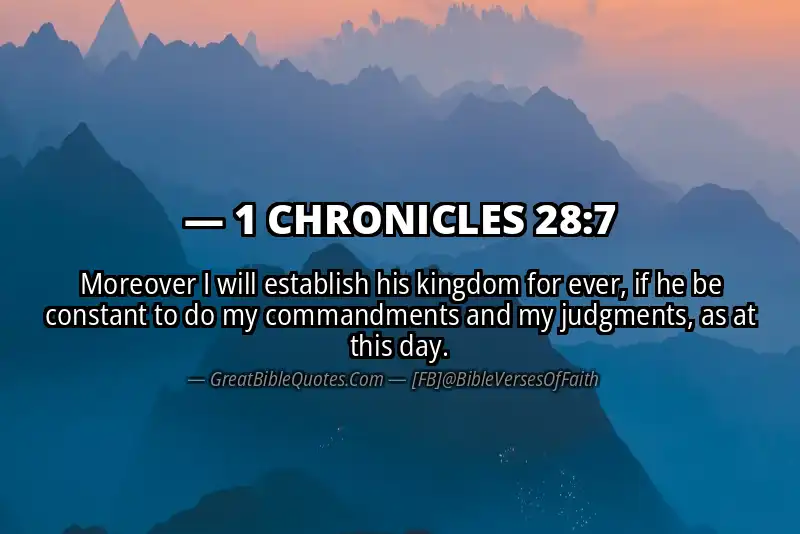 1 CHRONICLES 28:7 Verse