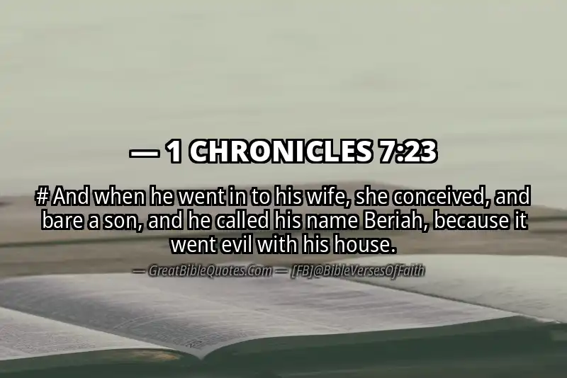 1 CHRONICLES 7:23 Verse