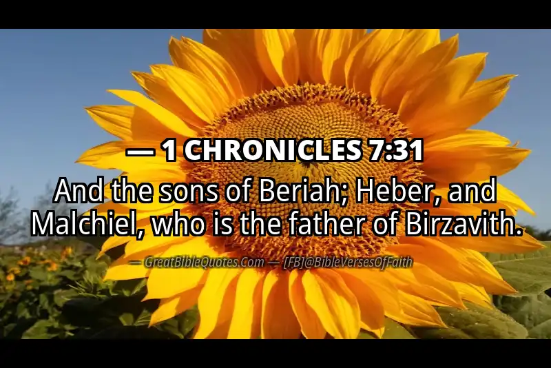 1 CHRONICLES 7:31 Verse