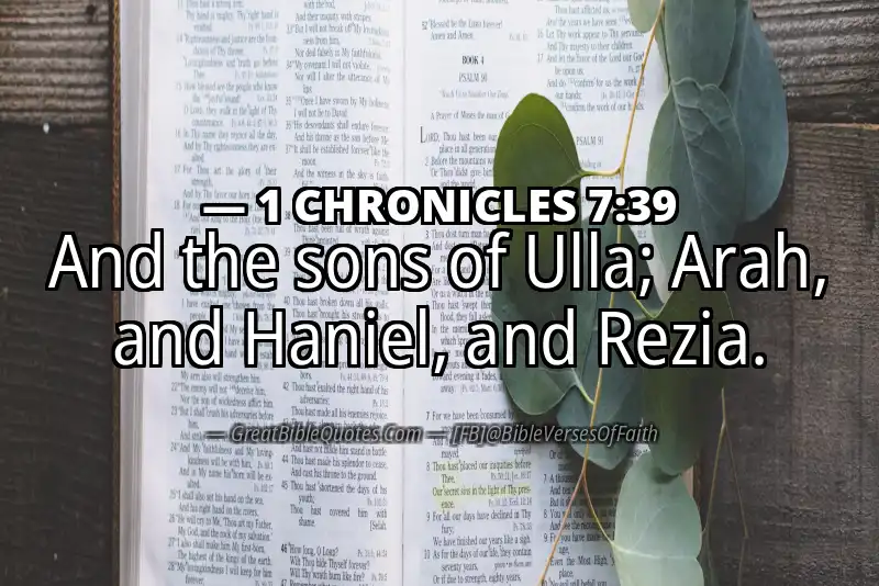 1 CHRONICLES 7:39 Verse