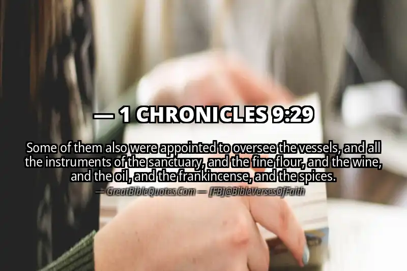 1 CHRONICLES 9:29 Verse