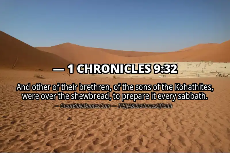 1 CHRONICLES 9:32 Verse