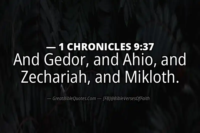1 CHRONICLES 9:37 Verse