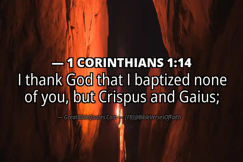 Bible verse: 1 CORINTHIANS 1:14 Image