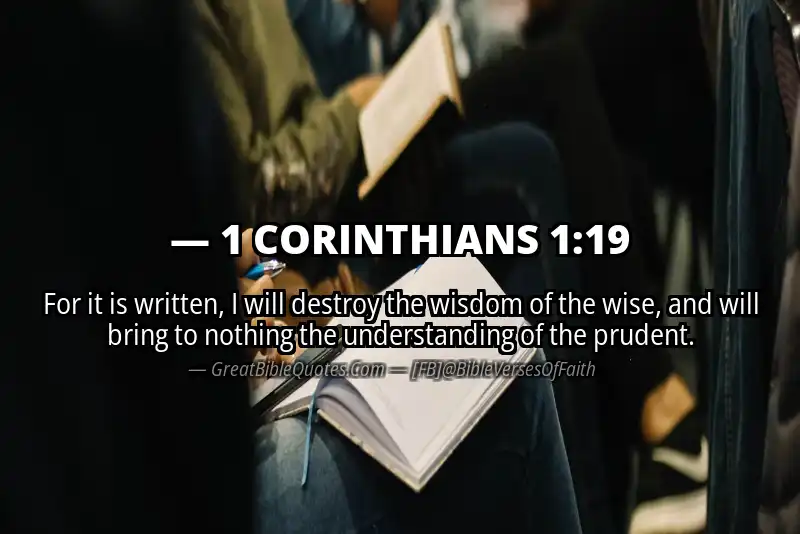 Bible verse: 1 CORINTHIANS 1:19 Image