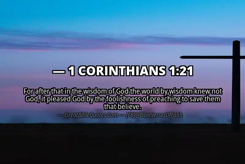 Bible verse: 1 CORINTHIANS 1:21 Image