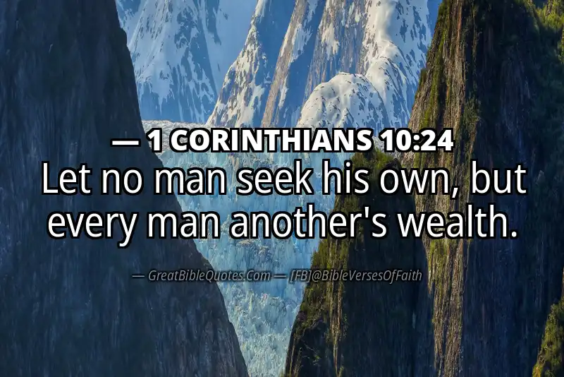 1 CORINTHIANS 10:24 Verse