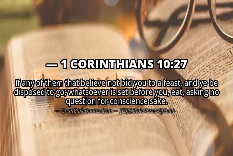 Bible verse: 1 CORINTHIANS 10:27 Image
