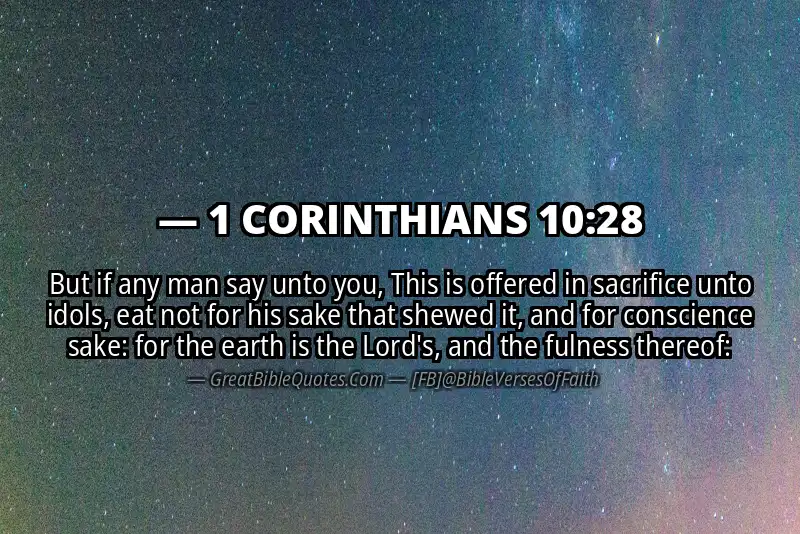1 CORINTHIANS 10:28 Verse Image