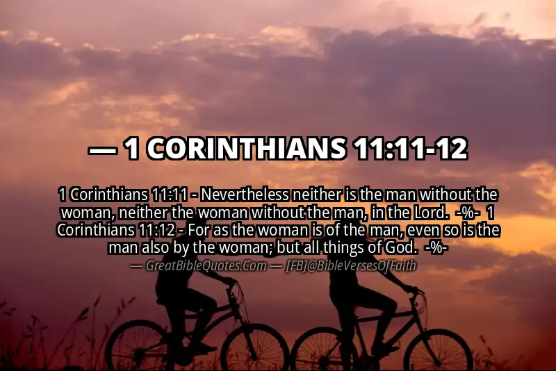 Image for 1 CORINTHIANS 11:11-12 Bible verse