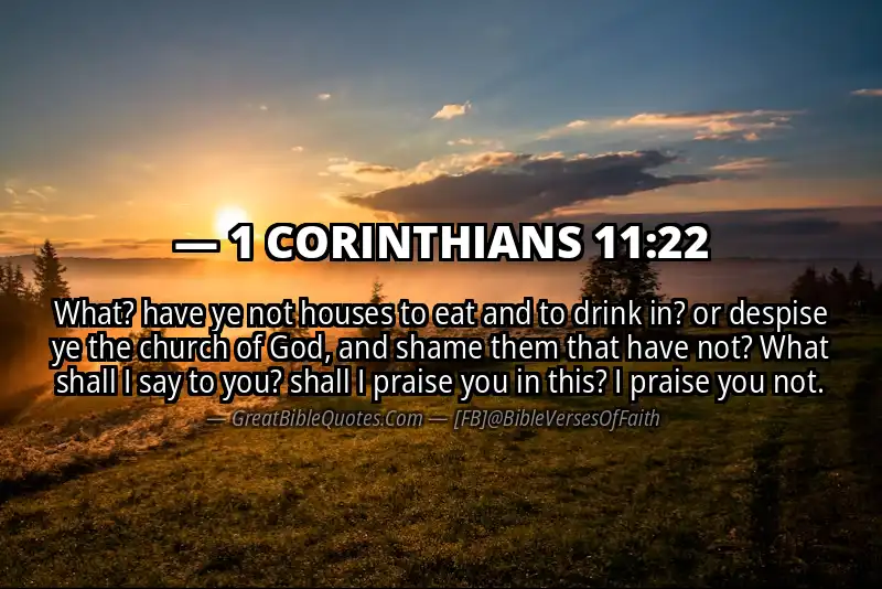 1 CORINTHIANS 11:22 Verse