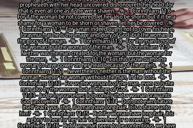 Image for 1 CORINTHIANS 11:3-16 Bible verse