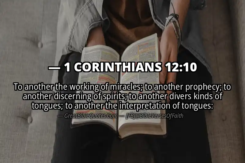 Bible verse: 1 CORINTHIANS 12:10 Image