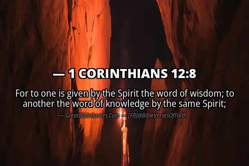 1 CORINTHIANS 12:8 Verse