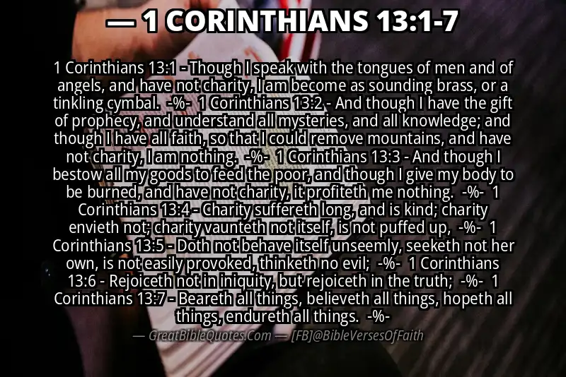 Image for 1 CORINTHIANS 13:1-7 Bible verse