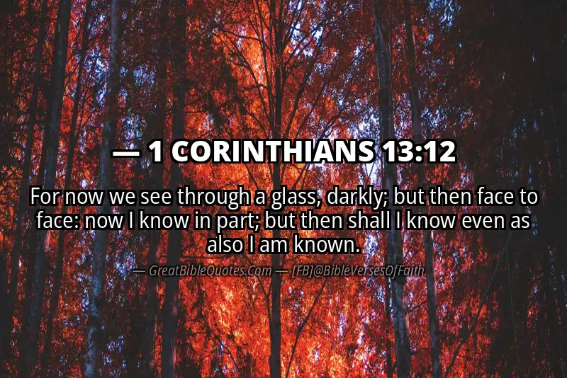 Bible verse: 1 CORINTHIANS 13:12 Image