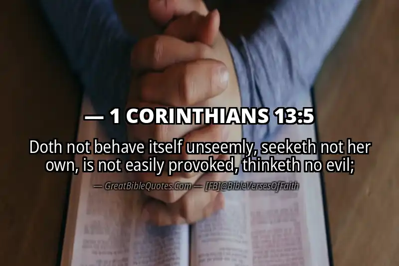 Bible verse: 1 CORINTHIANS 13:5 Image