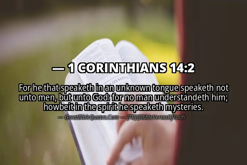 Bible verse: 1 CORINTHIANS 14:2 Image
