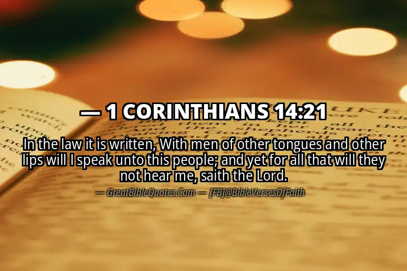 Bible verse: 1 CORINTHIANS 14:21 Image