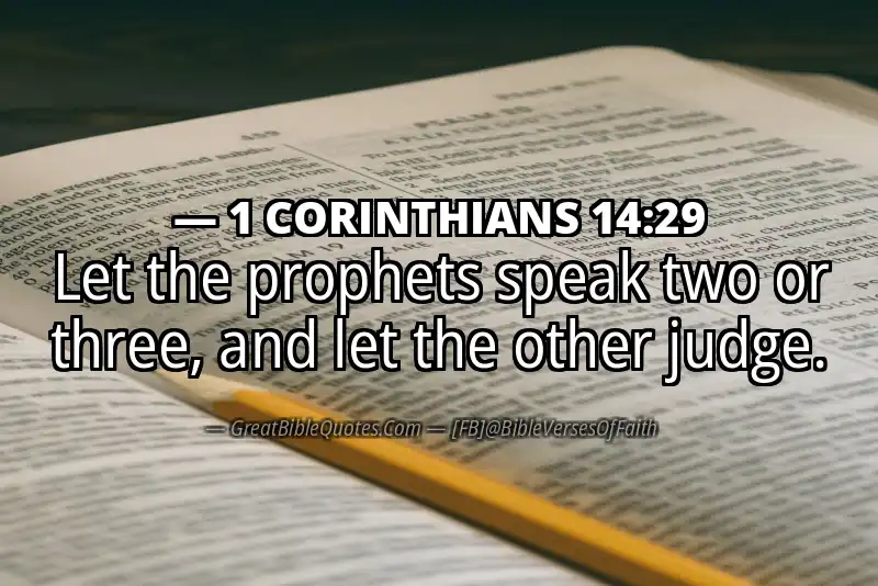 Bible verse: 1 CORINTHIANS 14:29 Image