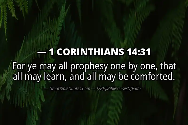 Bible verse: 1 CORINTHIANS 14:31 Image