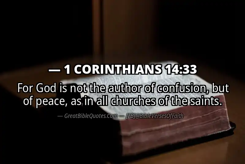 Bible verse: 1 CORINTHIANS 14:33 Image