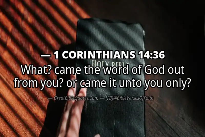 1 CORINTHIANS 14:36 Verse