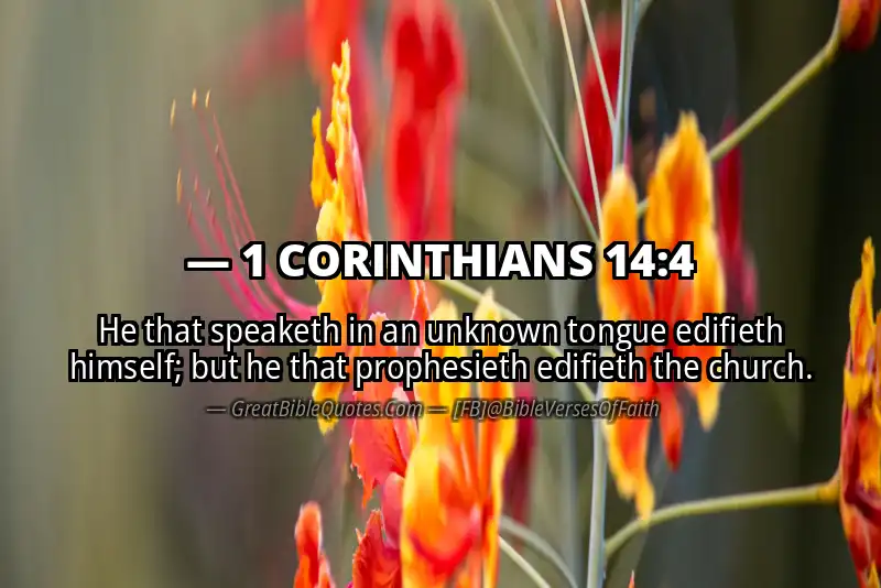 Bible verse: 1 CORINTHIANS 14:4 Image