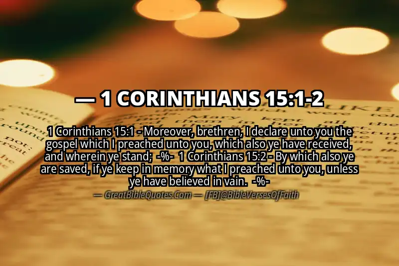 Image for 1 CORINTHIANS 15:1-2 Bible verse