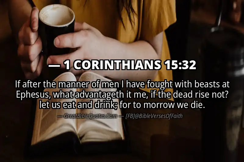 Bible verse: 1 CORINTHIANS 15:32 Image