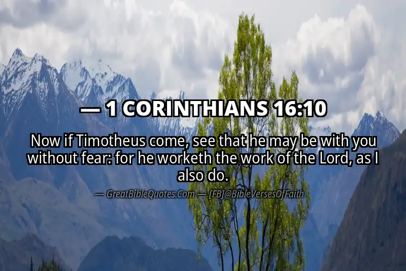 Bible verse: 1 CORINTHIANS 16:10 Image