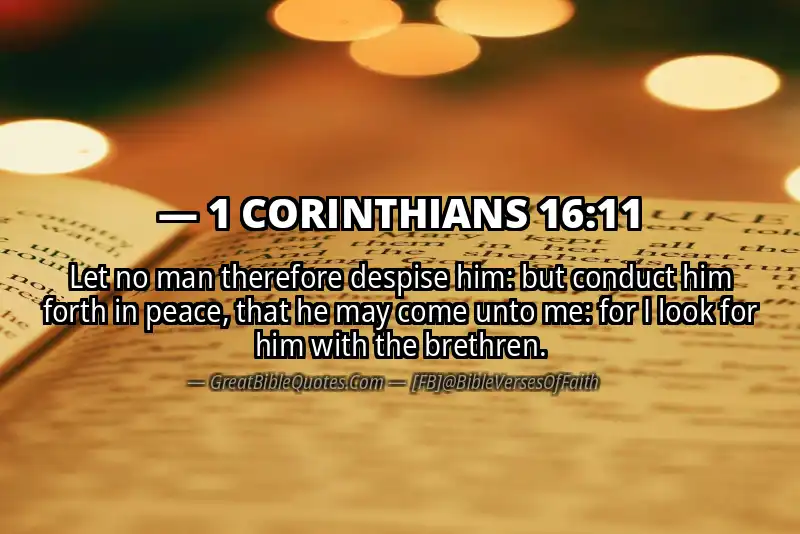 Bible verse: 1 CORINTHIANS 16:11 Image