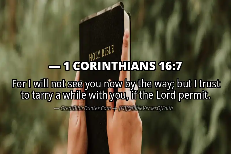 1 CORINTHIANS 16:7 Verse