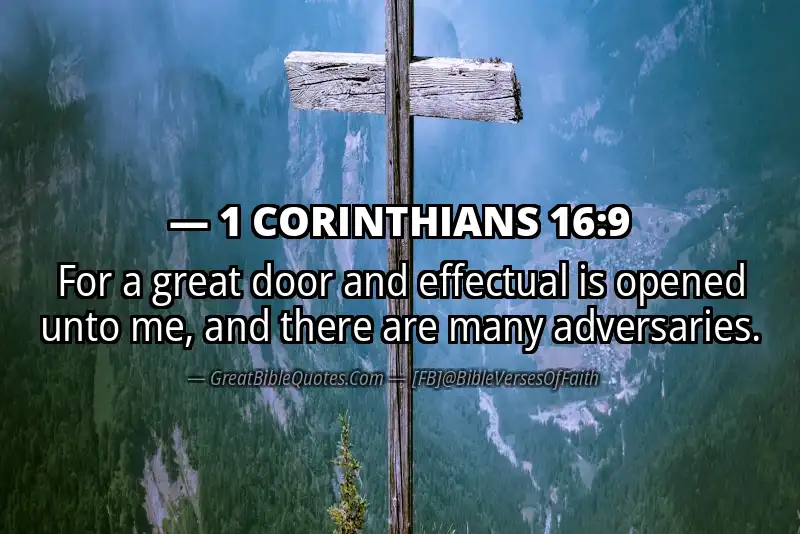 1 CORINTHIANS 16:9 Verse Image
