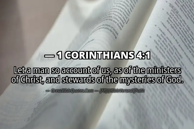 Image for 1 CORINTHIANS 4:1 Bible verse