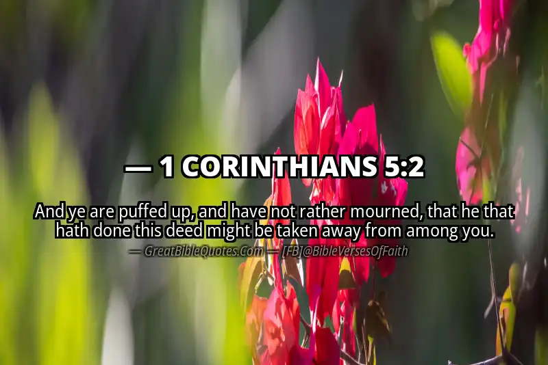Bible verse: 1 CORINTHIANS 5:2 Image