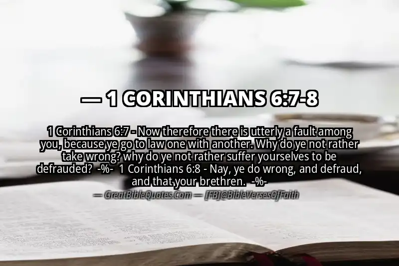 Image for 1 CORINTHIANS 6:7-8 Bible verse