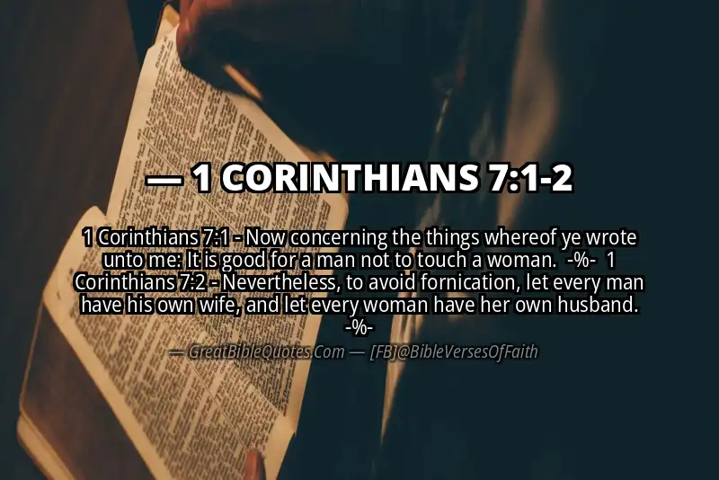 Image for 1 CORINTHIANS 7:1-2 Bible verse
