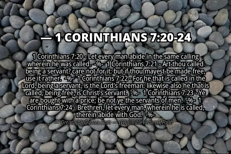 Image for 1 CORINTHIANS 7:20-24 Bible verse