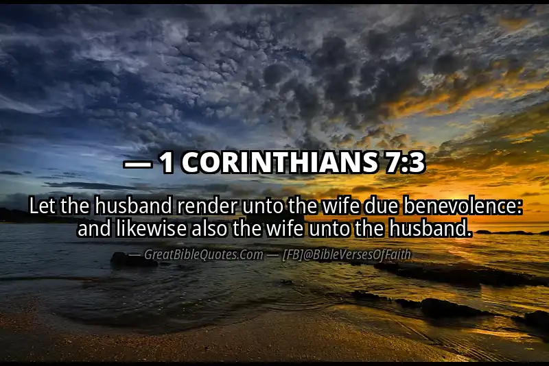 Bible verse: 1 CORINTHIANS 7:3 Image