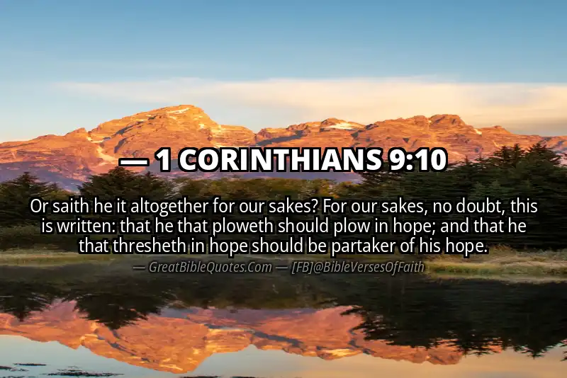 1 CORINTHIANS 9:10 Verse