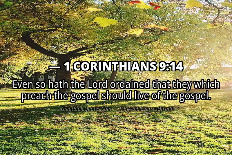 Bible verse: 1 CORINTHIANS 9:14 Image